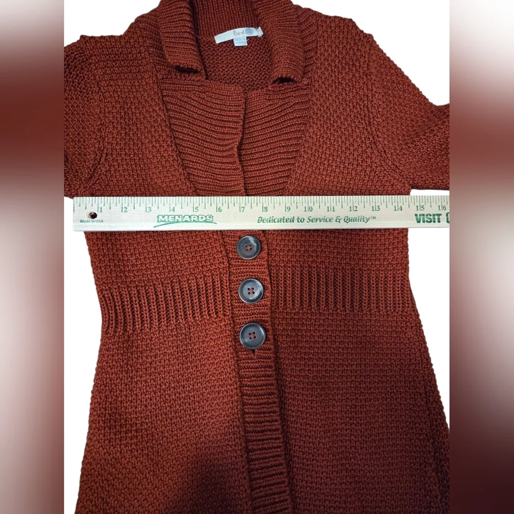 Boden Cotton chunky button front cardigan size 2 Burnt Orange